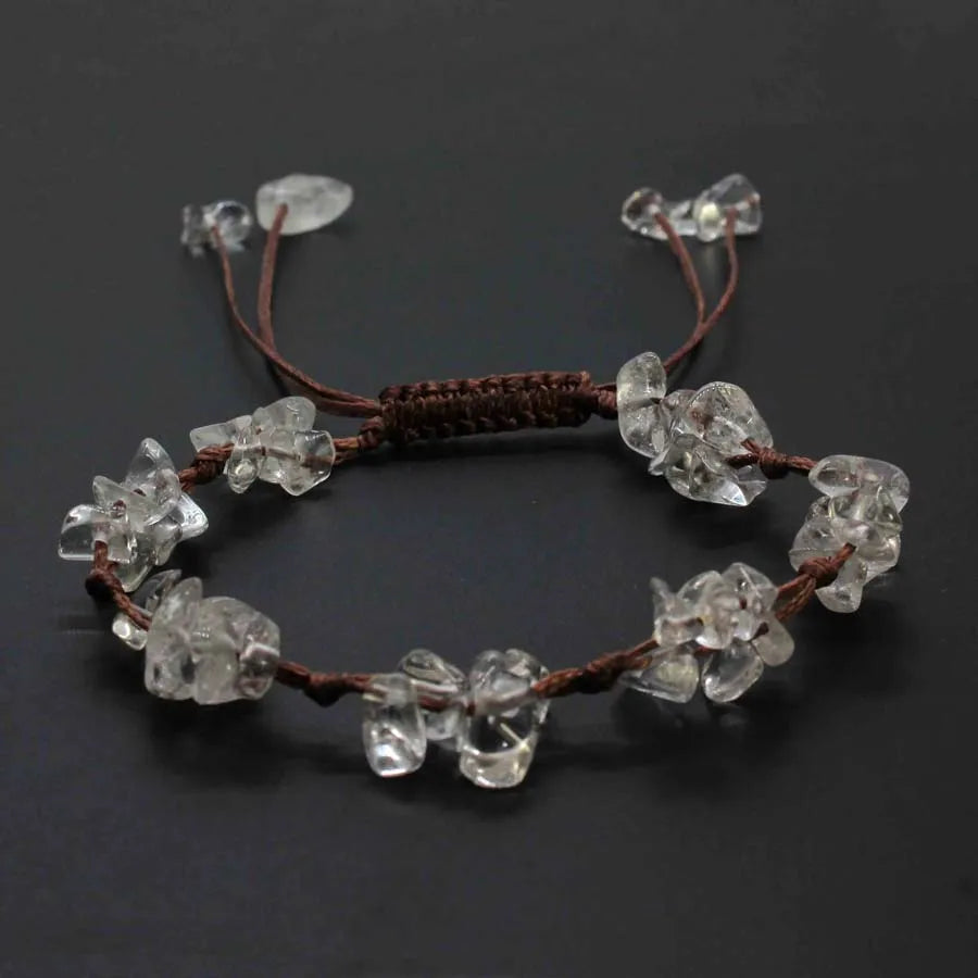 Macrame Crystal Chip Stone Braided Bracelet for Women | Adjustable
