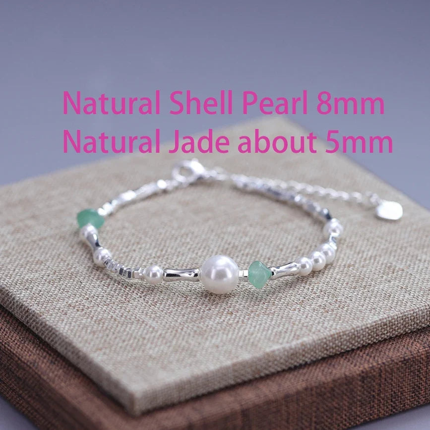 925 Sterling Silver Butterfly Bead String Bracelet for Women
