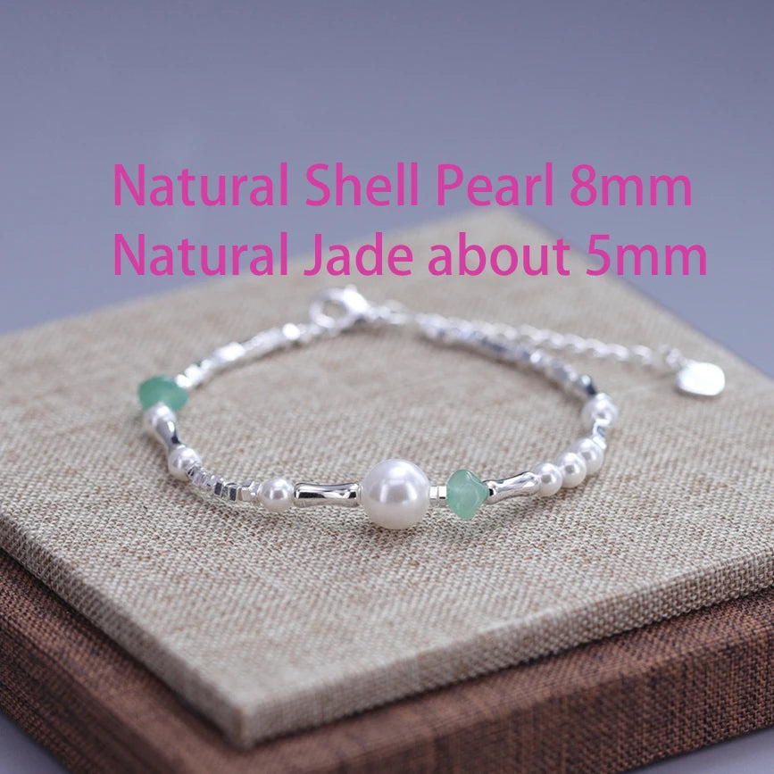 925 Sterling Silver Butterfly Bead String Bracelet for Women