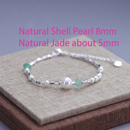 925 Sterling Silver Butterfly Bead String Bracelet for Women