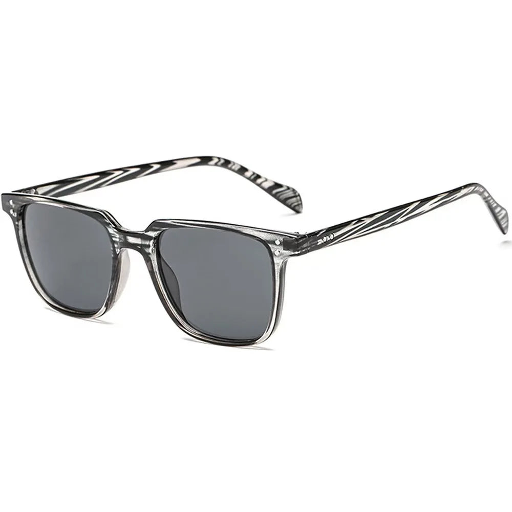 Retro Square Resin-Frame Sunglasses