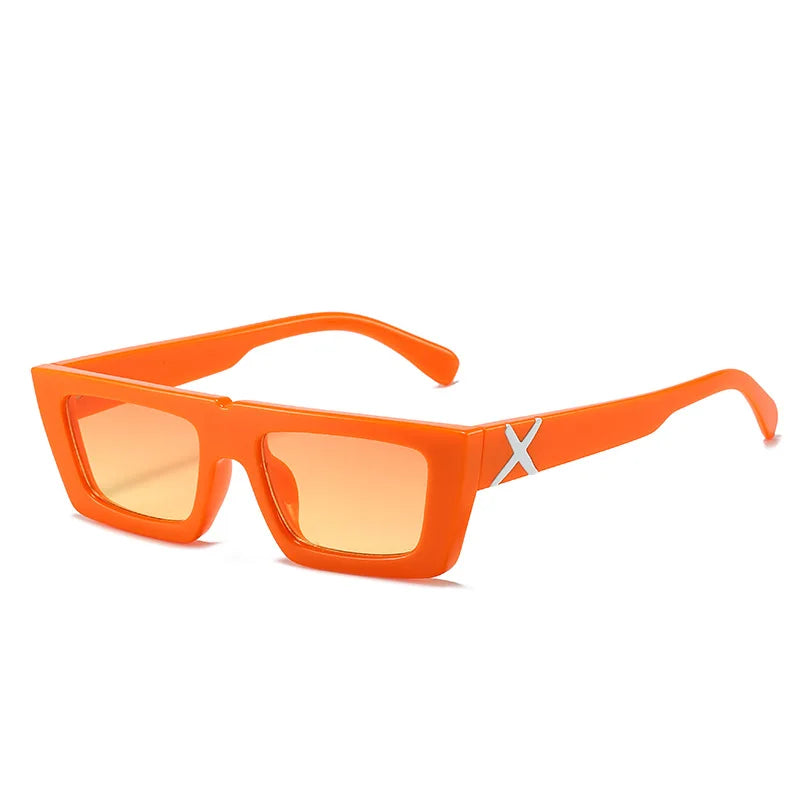 Retro Square Resin-Frame Fashion Sunglasses