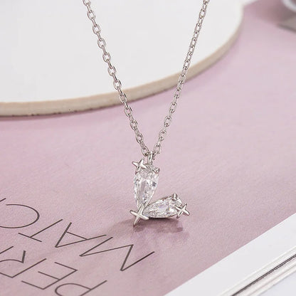 925 Sterling Silver Star Smile Dimple Pendant Necklace for Women