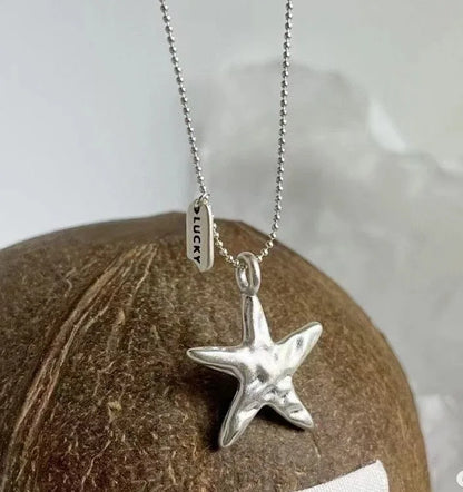 925 Sterling Silver Star Smile Dimple Pendant Necklace for Women