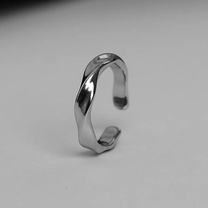 Mobius Wave Open Ring in Silver Alloy for Women and Men
