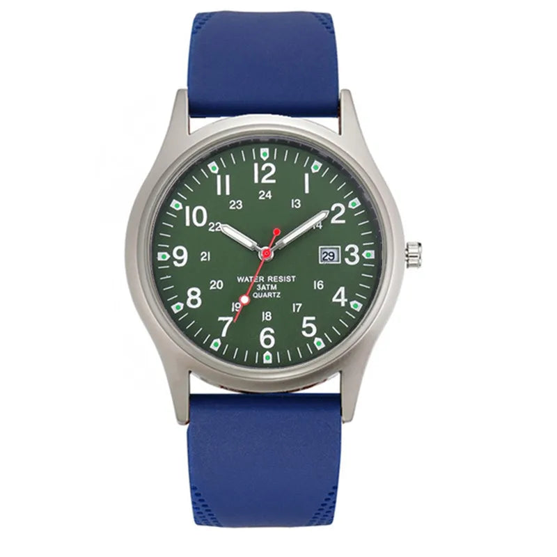 Men's Casual Quartz Watch with Silicone Strap