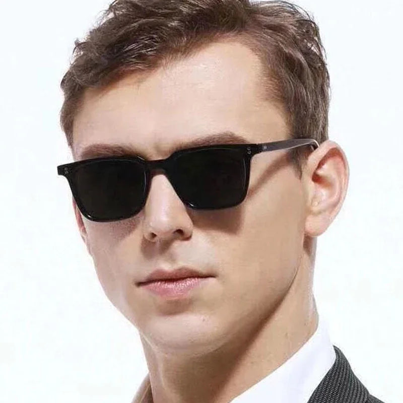 Men's Retro Square Acrylic-Lens Sunglasses