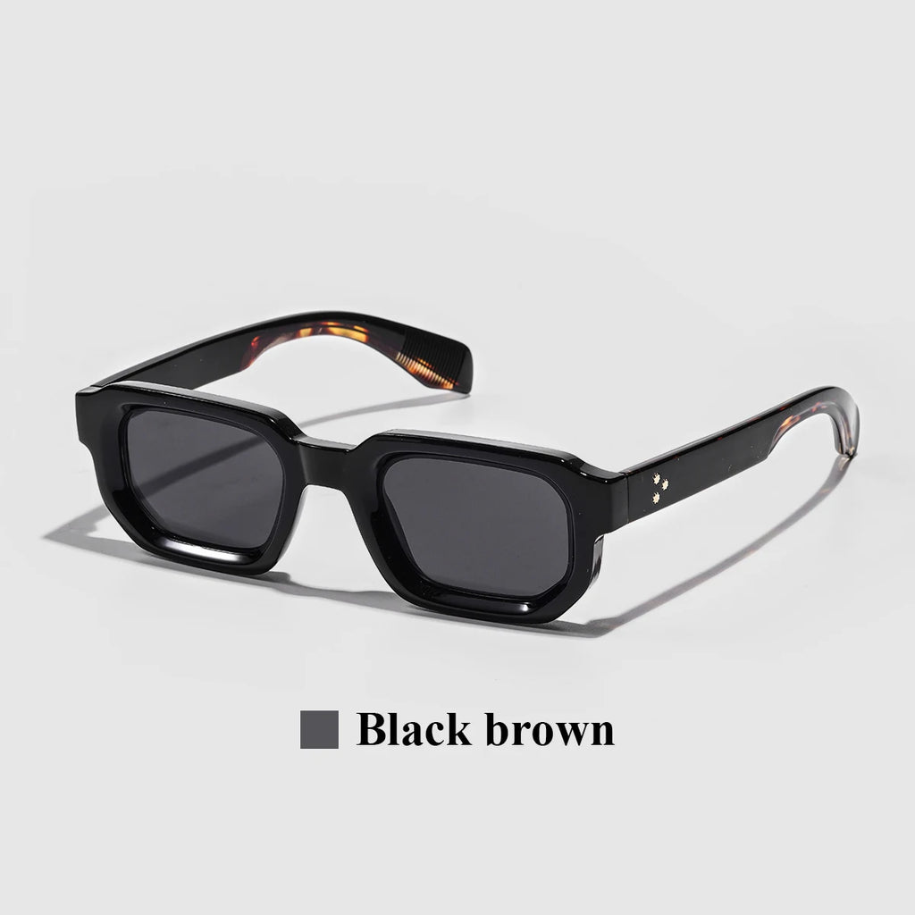 Vintage Rectangle Polycarbonate Fashion Sunglasses