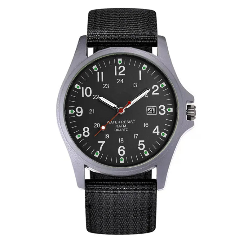 Men's Arabic Dial Quartz Watch with Silicone Strap