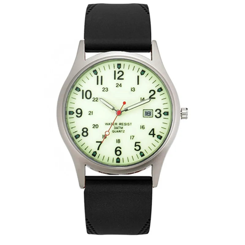 Men's Casual Quartz Watch with Silicone Strap