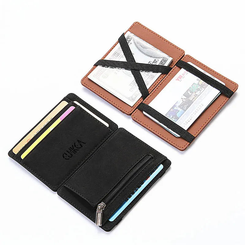 Slim Magic Men's Mini Wallet | PU Leather Card Holder & Coin Purse
