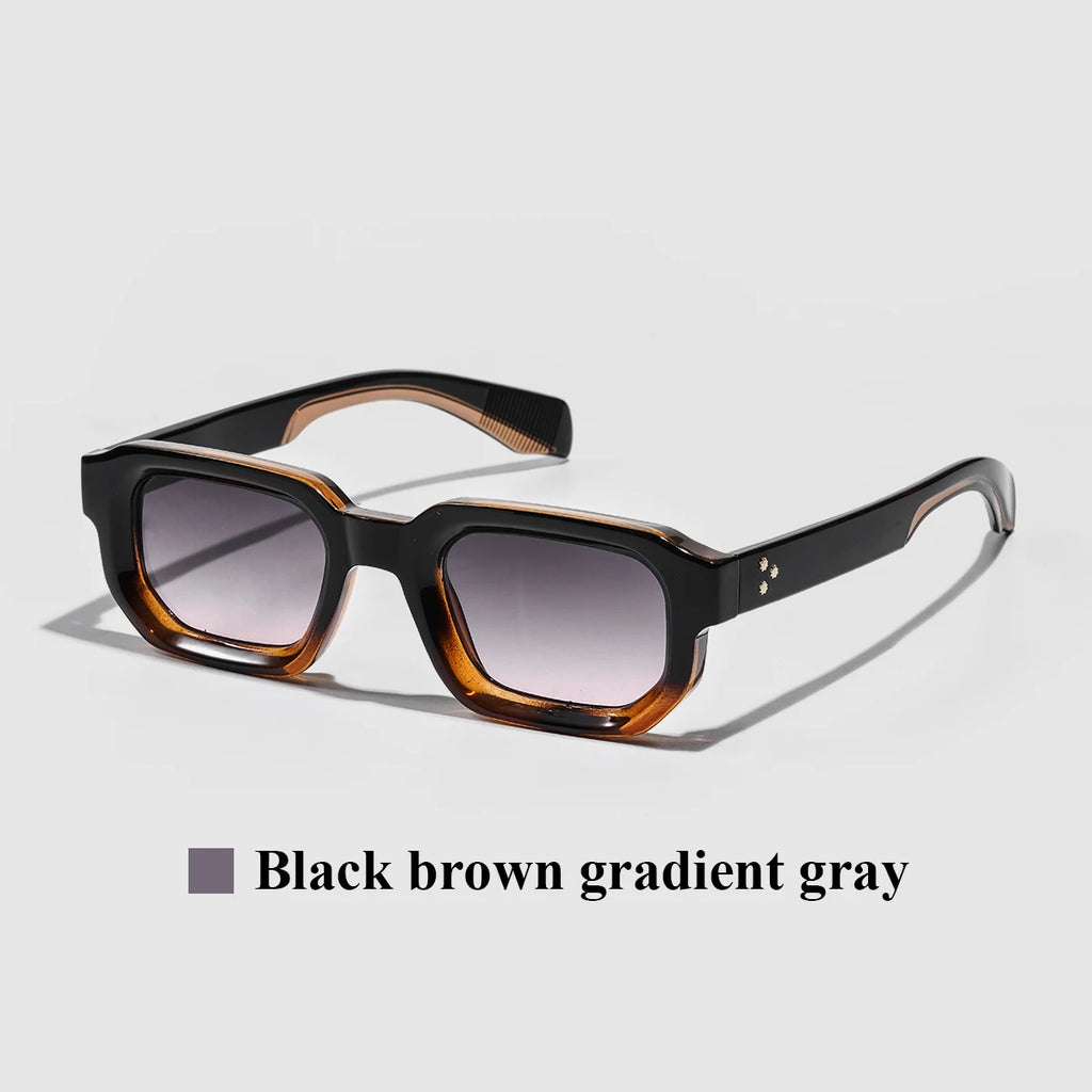 Vintage Rectangle Polycarbonate Fashion Sunglasses