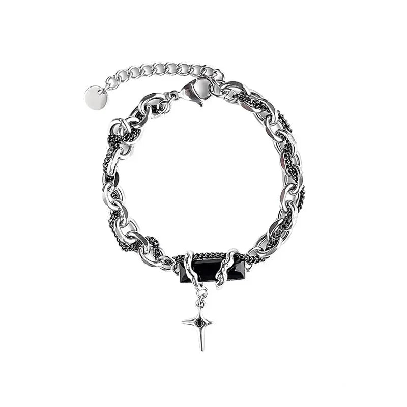 Gothic Star-Link Stainless Steel Bracelet