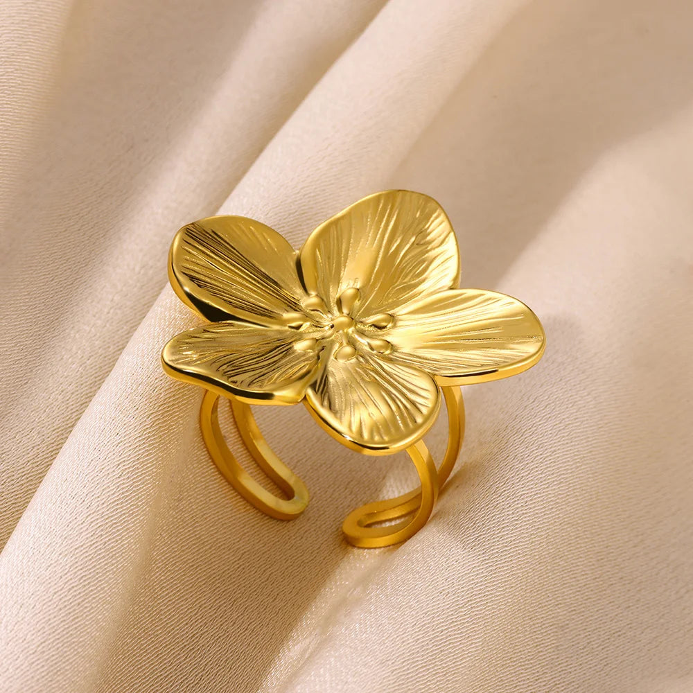 Minimalist Geometric Opening Ring for Women | 18K Gold Plated