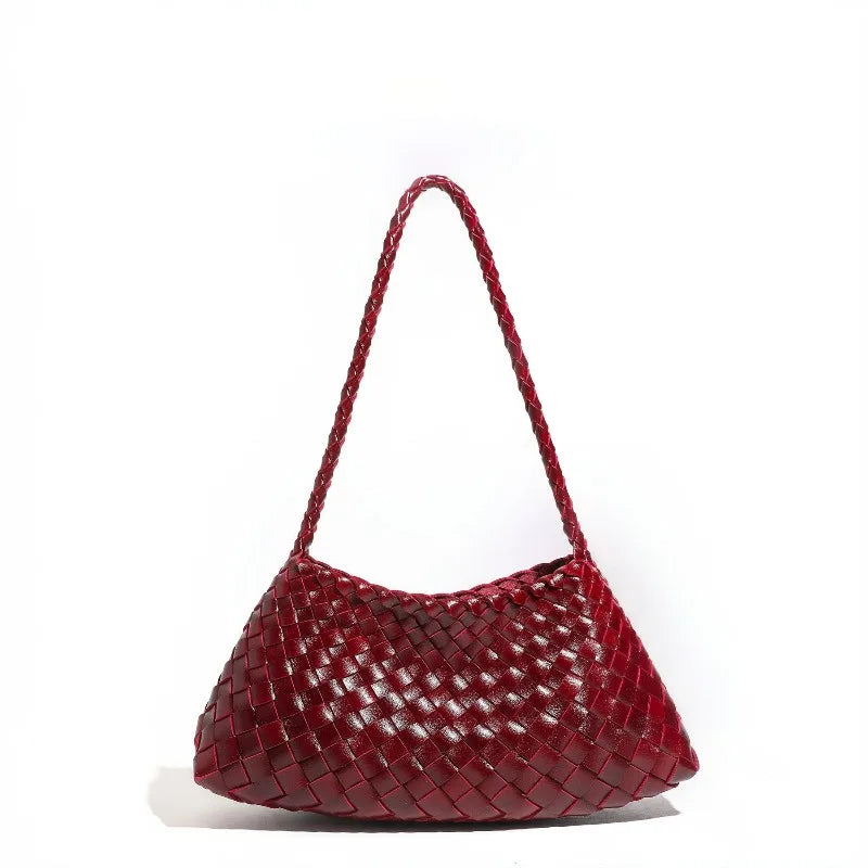 Hand-Woven PU Hobo Bag for Women