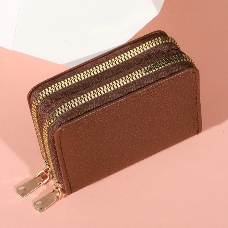 Lychee Pattern Large Capacity Short Zipper Purse for Women