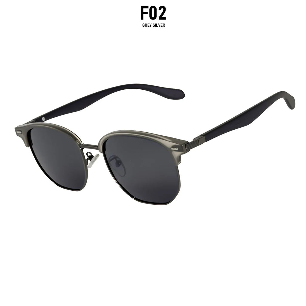 Retro Semi-Rimless Oval Sunglasses