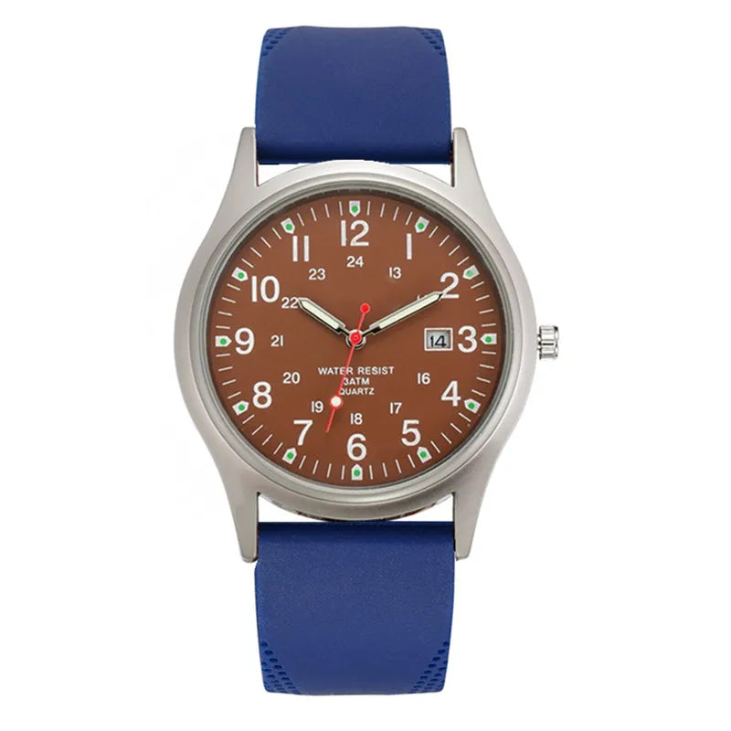 Men's Casual Quartz Watch with Silicone Strap