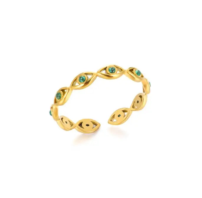 Minimalist Geometric Opening Ring for Women | 18K Gold Plated