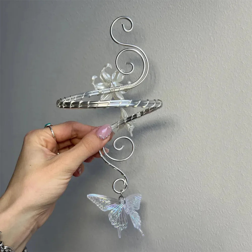 Vintage Wire Wrap Flower & Butterfly Upper Arm Cuff for Women