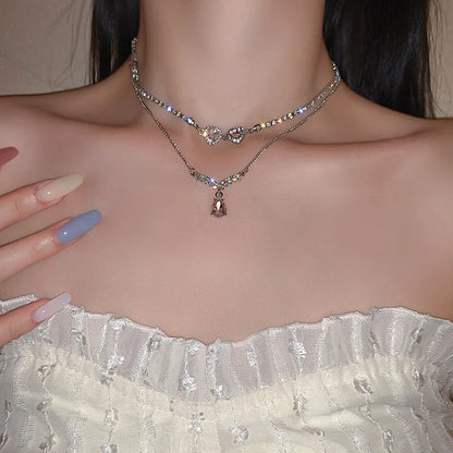 Vintage Butterfly Pendant Necklace on Snake Chain for Women