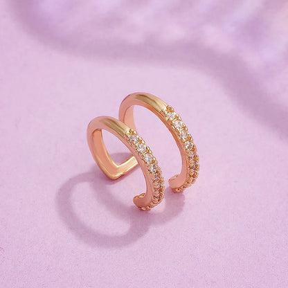 Zircon Cross Geometric Ear Cuff Clip for Women — No Piercing