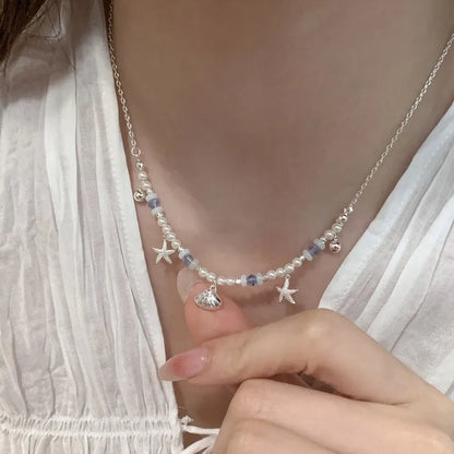 925 Sterling Silver Star Smile Dimple Pendant Necklace for Women