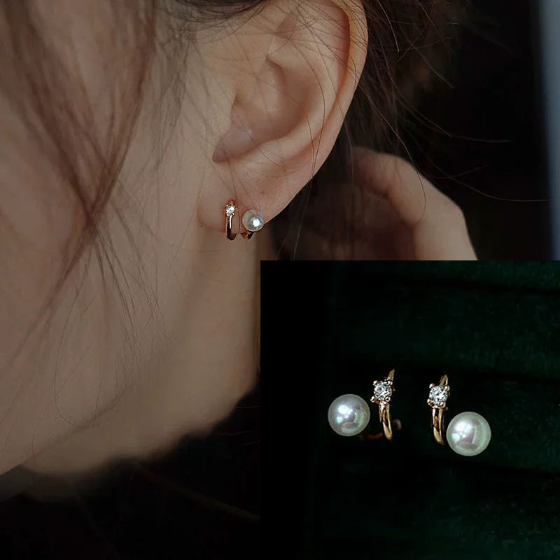 925 Sterling Silver Bow Knot Pearl Earrings for Women