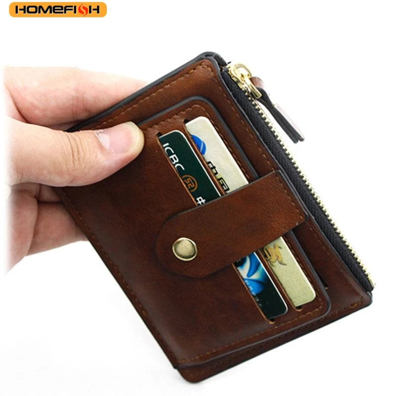 Men's Slim PU Leather Business Wallet | Credit Card & Coin Pocket Bifold Purse
