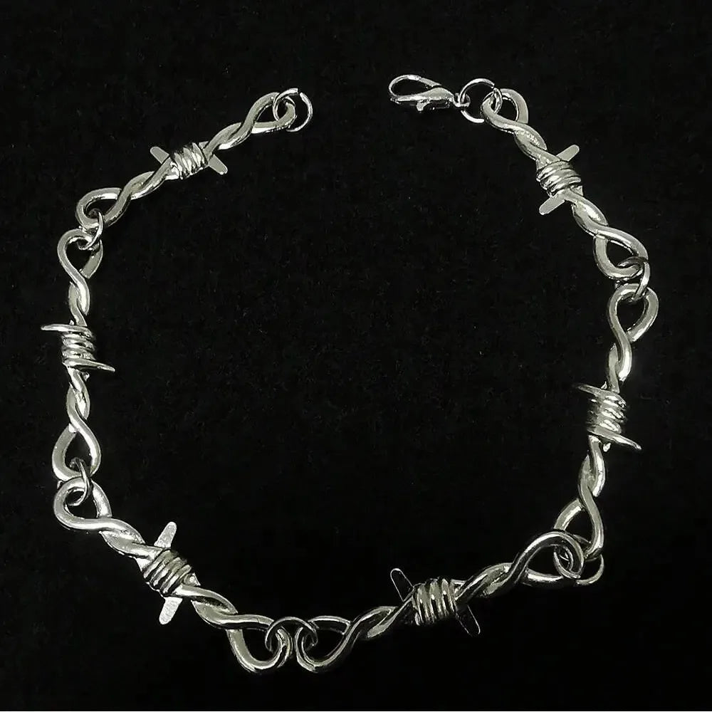 Gothic Barbed Wire Chain Bracelet