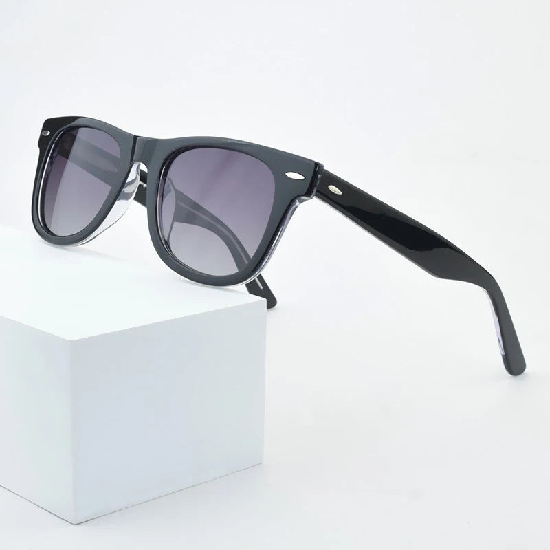 Unisex Vintage Square Resin-Frame Sunglasses