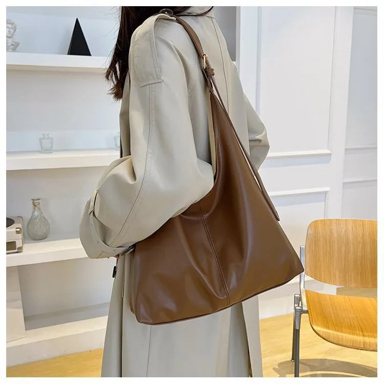 Retro PU Leather Tote Bag for Women