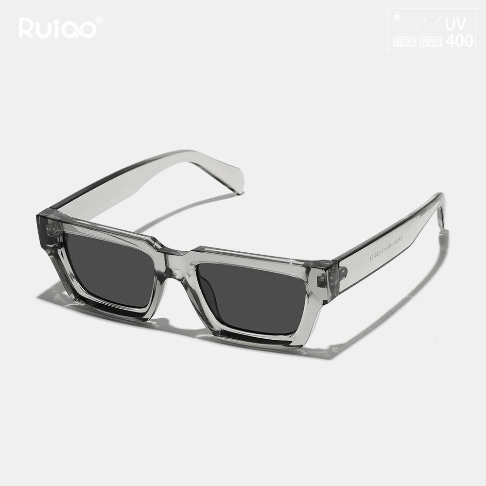 Men's Contemporary Square Polycarbonate Sunglasses
