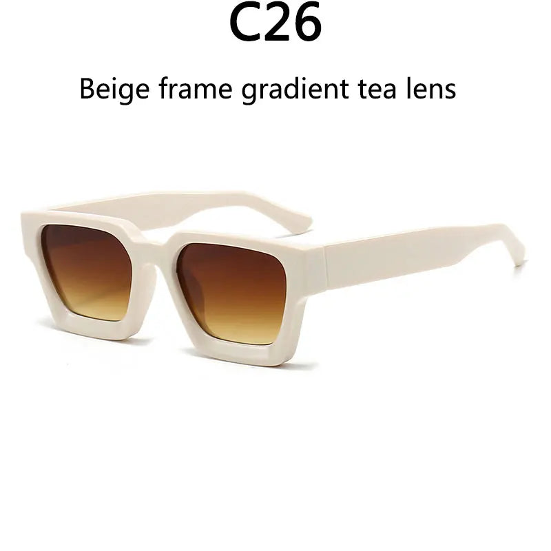 Men's Vintage Square Resin-Lens Sunglasses