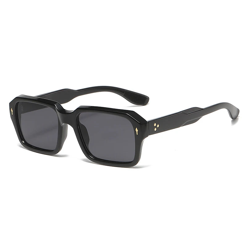 Men's Retro Rectangle Plastic-Frame Sunglasses