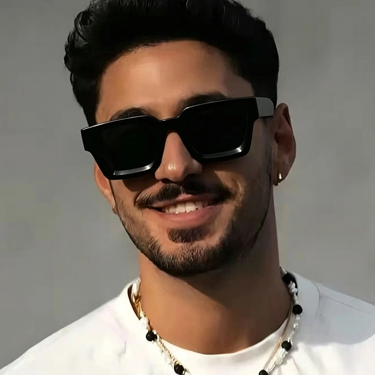 Classic Retro Square Plastic-Frame Sunglasses