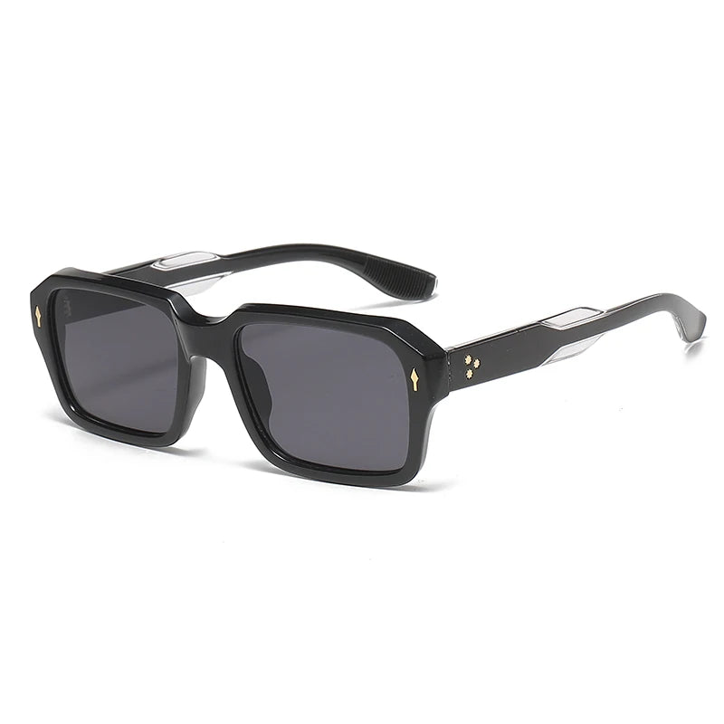 Men's Retro Rectangle Plastic-Frame Sunglasses