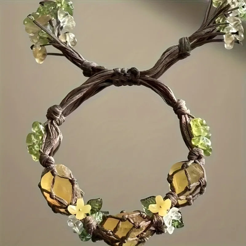 Crystal Osmanthus Fluorite Adjustable Bracelet for Women | Gift