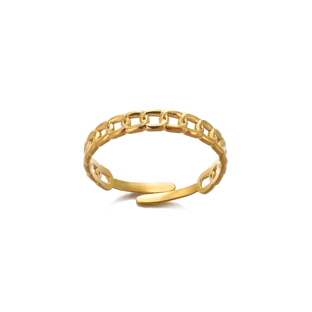 Multilayer Geometric Open Ring for Women | Vintage 18K Gold Plated