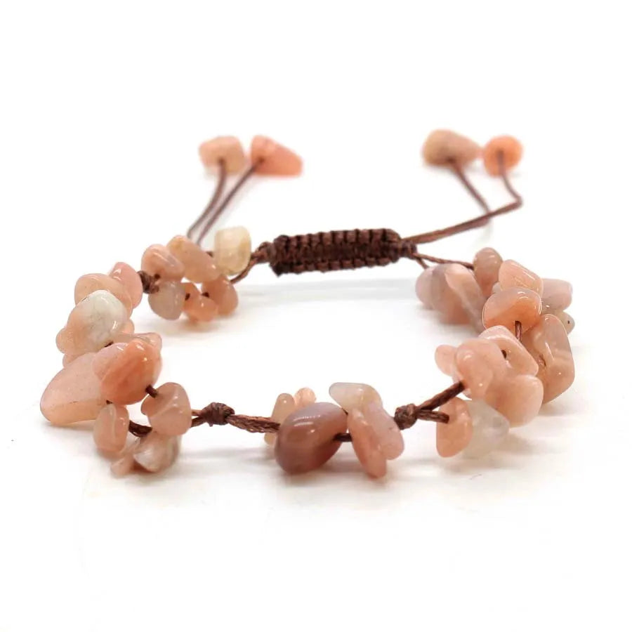 Macrame Crystal Chip Stone Braided Bracelet for Women | Adjustable