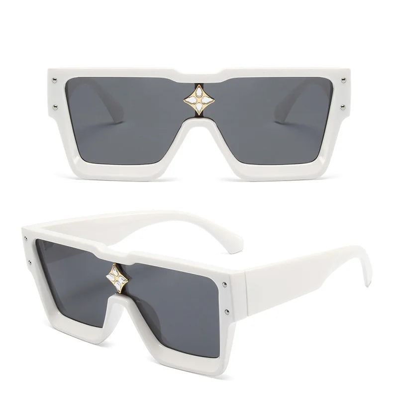 Men's Rectangle Alloy-Frame Fashion Sunglasses