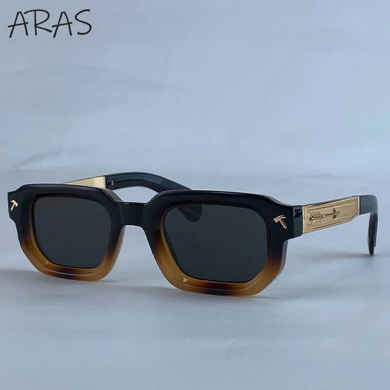 Men's Vintage Square Alloy-Frame Sunglasses