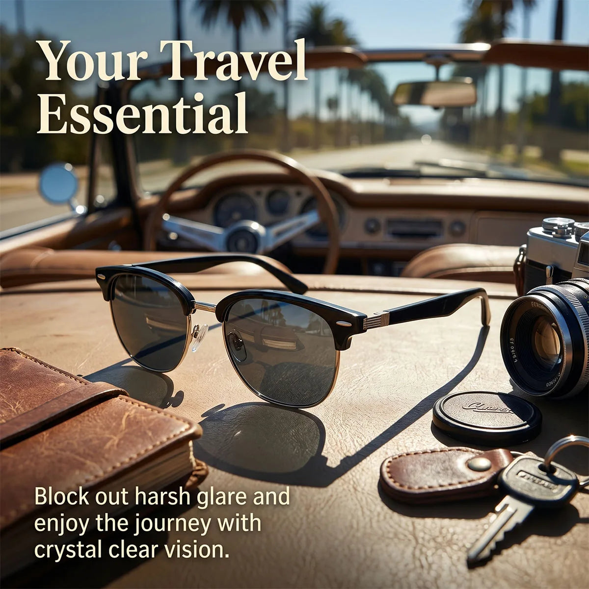 Retro Semi-Rimless Oval Sunglasses