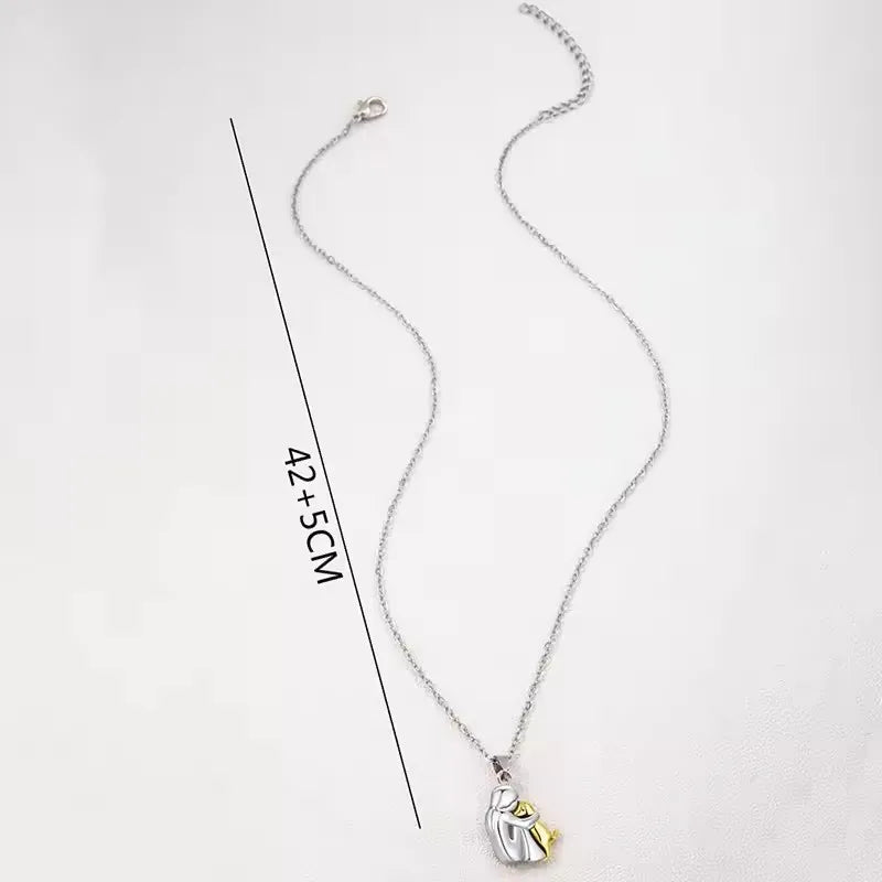 Girl and Dog Pendant Necklace in Zinc Alloy