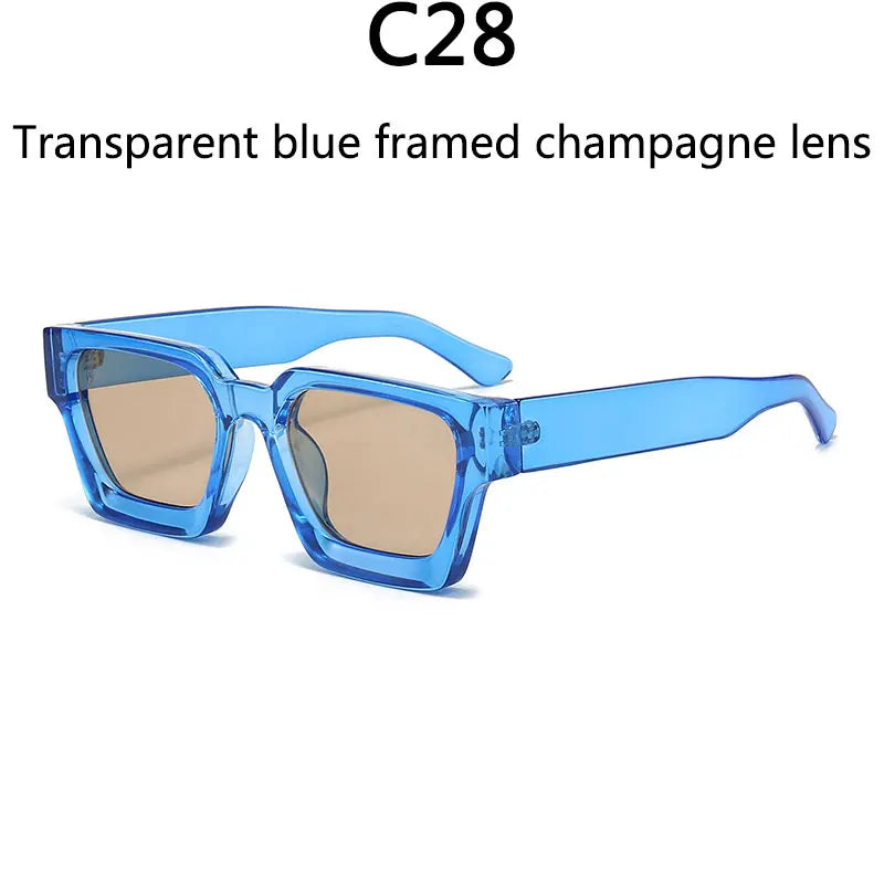 Men's Vintage Square Resin-Lens Sunglasses