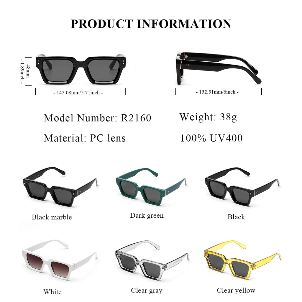 Men's Contemporary Square Polycarbonate Sunglasses
