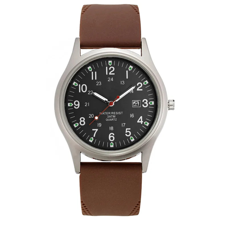 Men's Casual Quartz Watch with Silicone Strap