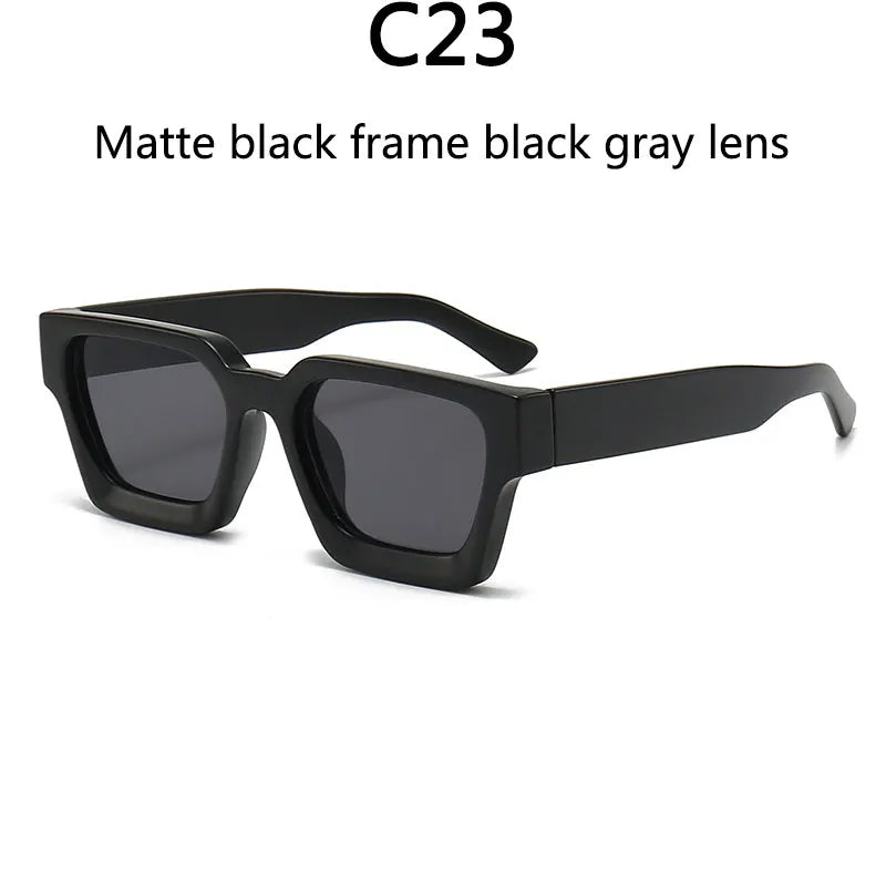 Men's Vintage Square Resin-Lens Sunglasses
