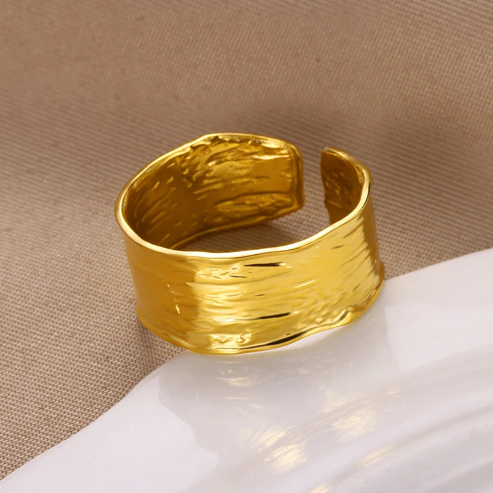 Minimalist Geometric Opening Ring for Women | 18K Gold Plated