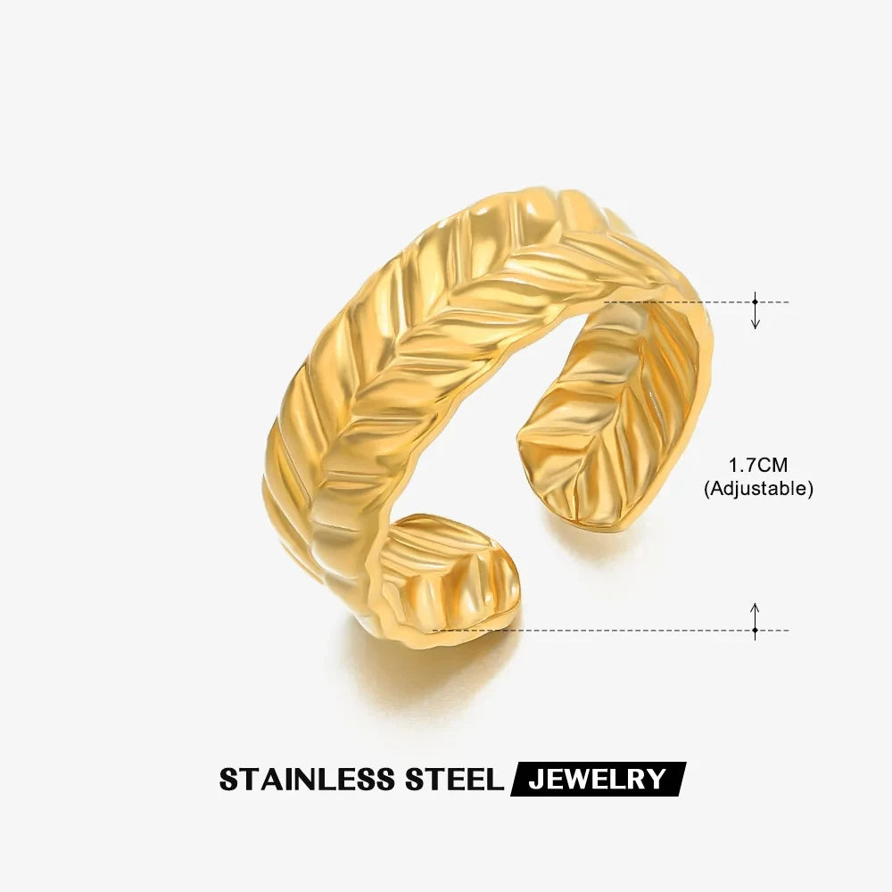 Shell & Star Adjustable Open Ring for Women | 18K Gold Plated